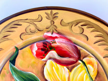Load image into Gallery viewer, Hand Painted Tulip Plate Set | SOLD | Decorative Round Flower Plates | Bold Blossom Decor