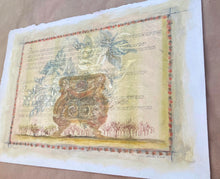 Load image into Gallery viewer, Original Oil And Graphite Drawing On Paper | Calligraphy Art | Indonesian Inspired Art | Gallery Wall Art | Fantasy Drawing On Paper