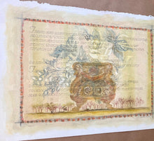 Load image into Gallery viewer, Original Oil And Graphite Drawing On Paper | Calligraphy Art | Indonesian Inspired Art | Gallery Wall Art | Fantasy Drawing On Paper
