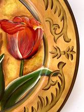 Load image into Gallery viewer, Hand Painted Tulip Plate Set | SOLD | Decorative Round Flower Plates | Bold Blossom Decor