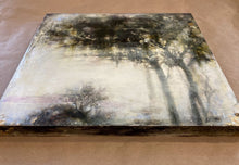 Load image into Gallery viewer, Savannah Dusk. Part of a series. 12+12 oil, wax resin, silver leaf on hardwood panel.