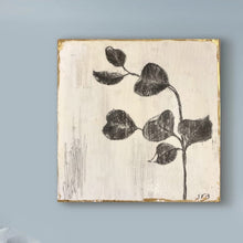 Load image into Gallery viewer, Encaustic Wax Charcoal Drawing On Wood Panel | Botanical Charcoal Drawing | Gallery Wall Art | Spa Wall Decor | Branch Drawing Wall Art