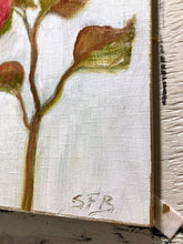 Load image into Gallery viewer, Cherry Red Art Original | Botanical Painting | Holiday Flower On Wood Panel | Gallery Wall Art | Poinsettia Painting | Living Room Decor