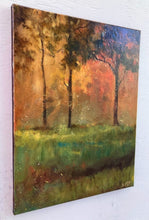 Load image into Gallery viewer, Sun Setting Landscape | Original Painting | Gallery Wall Art | Golden Sunlight Wall Art | Modern Impressionist Art | Housewarming gift