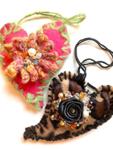 Load image into Gallery viewer, Holiday Jeweled Ornament | Hand Crafted Sachet | Vintage Jeweled Tree Ornament | Crystal Sweetheart Sachet | Holiday Collection