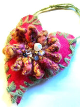 Load image into Gallery viewer, Holiday Jeweled Ornament | Hand Crafted Sachet | Vintage Jeweled Tree Ornament | Crystal Sweetheart Sachet | Holiday Collection