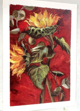 Load image into Gallery viewer, Art Print/Sunflowers/Red and Yellow/12"+18" image