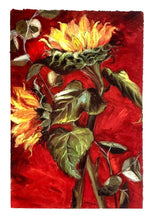 Load image into Gallery viewer, Art Print/Sunflowers/Red and Yellow/12"+18" image