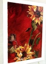 Load image into Gallery viewer, Art Print/Sunflowers/Red and Yellow/12"+18" image