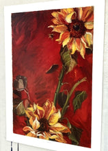Load image into Gallery viewer, Art Print/Sunflowers/Red and Yellow/12"+18" image