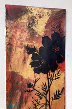 Load image into Gallery viewer, Contemporary Wildflower Painting | Original Oil Painting | Botanical Silhouette Art | Gold Leaf Painting | Spa Decor | Gallery Wall Art