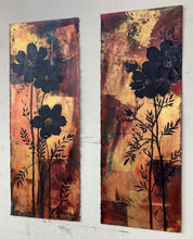 Load image into Gallery viewer, Contemporary Wildflower Painting | Original Oil Painting | Botanical Silhouette Art | Gold Leaf Painting | Spa Decor | Gallery Wall Art