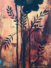 Load image into Gallery viewer, Contemporary Wildflower Painting | Original Oil Painting | Botanical Silhouette Art | Gold Leaf Painting | Spa Decor | Gallery Wall Art