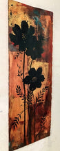 Load image into Gallery viewer, Contemporary Wildflower Painting | Original Oil Painting | Botanical Silhouette Art | Gold Leaf Painting | Spa Decor | Gallery Wall Art