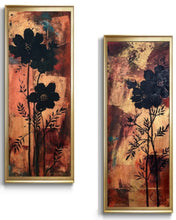 Load image into Gallery viewer, Contemporary Wildflower Painting, Original Oil Painting, Botanical
Silhouette Art, Gold Leaf Painting, Spa
Decor, Gallery Wall Art