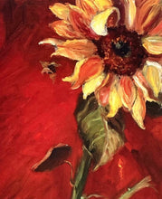 Load image into Gallery viewer, Art Print/Sunflowers/Red and Yellow/12"+18" image