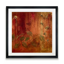 Load image into Gallery viewer, Modern Original Gold Copper Botanical Oil Painting on clean white crisp background. Spa quality wall art.