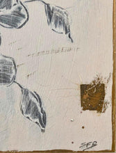 Load image into Gallery viewer, Botanical Charcoal Drawing | Japandi Home Decor | Charcoal Drawing on Wood | Gallery Wall Art | Eucalyptus Drawing | Spa Wall Decor
