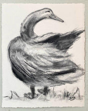 Load image into Gallery viewer, Original Charcoal Duck Drawing | Nursery Gallery Wall | Modern Farmhouse | Whimsical Art Drawing | Vintage Style Duck Art | Baby Room Decor