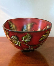 Load image into Gallery viewer, Cherry Red Sunflower Bowl | Asymmetrical Bowl | Holiday Accent Bowl | Wedding Gift | Modern Bowl | Bold Blossom Decor