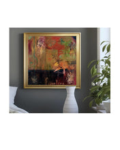 Load image into Gallery viewer, Red Black Gold, Abstract Painting, Gallery Wall Art, Gold Leaf
Detail, Contemporary Artwork, Modern Oil Painting, Fine Gallery Art