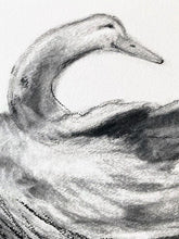 Load image into Gallery viewer, Original Charcoal Duck Drawing, Nursery
Gallery Wall, Modern Farmhouse,
Whimsical Art Drawing, Vintage Style
Duck Art, Baby Room Decor