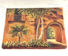 Load image into Gallery viewer, Tuscany Villa Painting | Original Painting | Gallery Wall Art | Golden Wall Art | Small Painting | Housewarming gift | Impressionist Decor