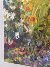 Load image into Gallery viewer, Courtyard Art | Lush Garden Landscape | Original Jewel Painting | Gallery Wall Art | Vibrant Flower Painting | Housewarming Gift