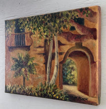 Load image into Gallery viewer, Tuscany Villa Painting | Original Painting | Gallery Wall Art | Golden Wall Art | Small Painting | Housewarming gift | Impressionist Decor