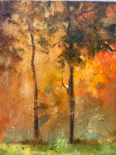 Load image into Gallery viewer, Sun Setting Landscape | Original Painting | Gallery Wall Art | Golden Sunlight Wall Art | Modern Impressionist Art | Housewarming gift