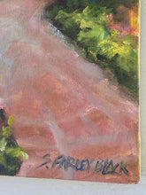 Load image into Gallery viewer, Courtyard Art | Lush Garden Landscape | Original Jewel Painting | Gallery Wall Art | Vibrant Flower Painting | Housewarming Gift