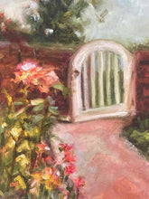 Load image into Gallery viewer, Courtyard Art | Lush Garden Landscape | Original Jewel Painting | Gallery Wall Art | Vibrant Flower Painting | Housewarming Gift
