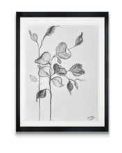 Load image into Gallery viewer, Branch Drawing Wall Art | Botanical Charcoal Drawing | Charcoal Drawing On Paper | Gallery Wall Art | Eucalyptus Drawing | Spa Wall Decor