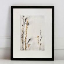 Load image into Gallery viewer, Sparkling Gold Holiday Decor, Wildflower Charcoal Drawing, Gallery Wall Art | Spa Wall Decor, Artful Gift