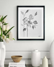 Load image into Gallery viewer, Branch Drawing Wall Art, Botanical Charcoal Drawing,  Charcoal Drawing On Paper, Gallery Wall Art, Eucalyptus Drawing, Holiday Wall Decor