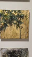 Load and play video in Gallery viewer, Oak Tree Painting | Marsh Oil Painting | Swarovski Crystal Embellishment | Gallery Wall Art | Gold Leaf Detail | Landscape Oil Painting