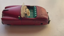 Load and play video in Gallery viewer, Vintage 1950s Red Schuco Radio Car | Car Tin Toy | Original Schuco Model Car | Collectible Car | Wind Up Car | German Model Car
