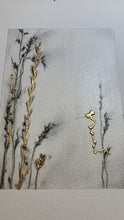 Load and play video in Gallery viewer, Sparkling Gold Holiday Decor | Wildflower Charcoal Drawing | Gallery Wall Art | Spa Wall Decor | Artful Gift
