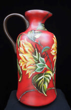 Load image into Gallery viewer, Cherry Red Sunflower Pitcher | Home Decor Accent | Hand Painted | Bold Blossom Decor