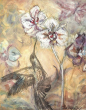 Load image into Gallery viewer, Original Hummingbird Oil Painting | Butterflies and Orchid Wall Art | Gallery Wall Art | Nature Landscape Painting | Wedding Gift