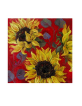 Load image into Gallery viewer, Cherry Red Hand Painted Sunflower Plate | Red Decor Accent | Decorative Square Flower Plate | Valentine's Gift | Bold Blossom Decor