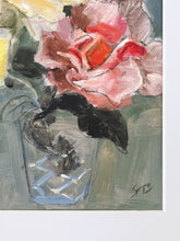Load image into Gallery viewer, Roses In Bloom Original Oil Painting | Soft Spring Floral Art | Matted to 11x14 | One of a Kind Gift for Mom | Free Gift Wrap
