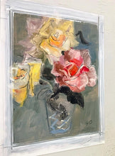 Load image into Gallery viewer, Roses In Bloom Original Oil Painting | Soft Spring Floral Art | Matted to 11x14 | One of a Kind Gift for Mom | Free Gift Wrap
