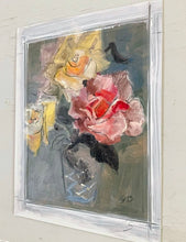 Load image into Gallery viewer, Roses In Bloom Original Oil Painting | Soft Spring Floral Art | Matted to 11x14 | One of a Kind Gift for Mom | Free Gift Wrap
