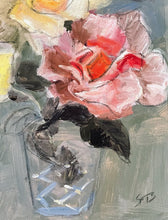 Load image into Gallery viewer, Roses In Bloom Original Oil Painting | Soft Spring Floral Art | Matted to 11x14 | One of a Kind Gift for Mom | Free Gift Wrap
