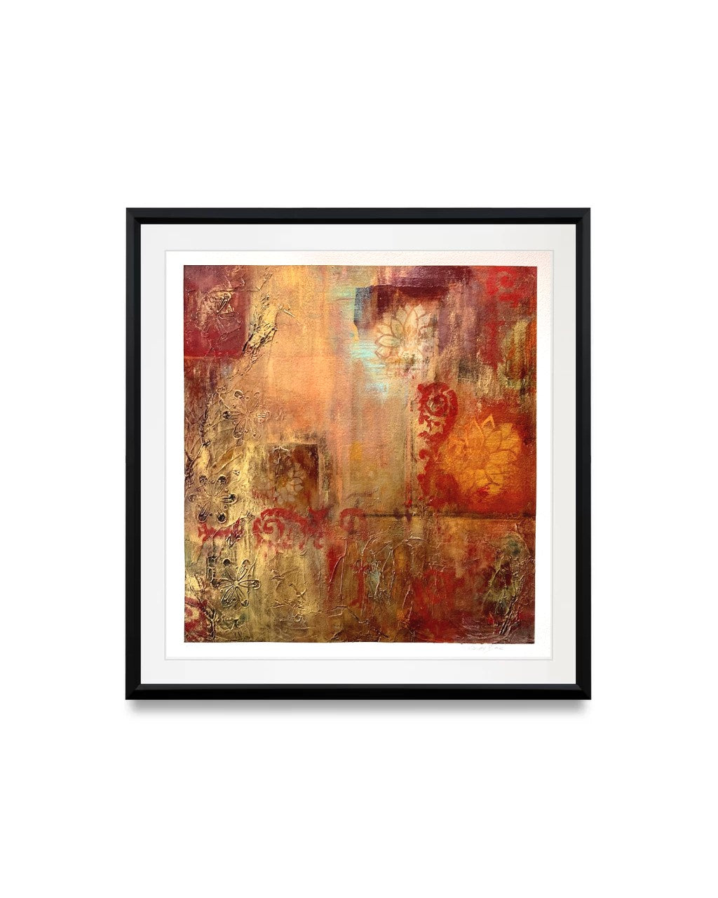 Holiday Hue Collage Painting | Abstract Oil Painting | Gallery Wall Art | Gold Leaf Detail | Modern Oil Painting | Textured Fine Art