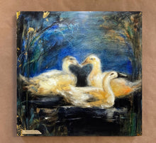 Load image into Gallery viewer, Original Ducks Oil Painting | Encaustic Oil Painting | Modern Farmhouse | Gallery Wall Art | Hot Wax Painting | Nature Landscape Painting
