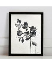 Load image into Gallery viewer, Branch Drawing Wall Art | Botanical Charcoal Drawing | Charcoal Drawing On Paper | Gallery Wall Art | Eucalyptus Drawing | Spa Wall Decor
