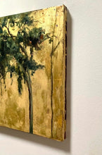 Load image into Gallery viewer, Oak Tree Painting | Marsh Oil Painting | Swarovski Crystal Embellishment | Gallery Wall Art | Gold Leaf Detail | Landscape Oil Painting
