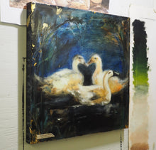 Load image into Gallery viewer, Original Ducks Oil Painting | Encaustic Oil Painting | Modern Farmhouse | Gallery Wall Art | Hot Wax Painting | Nature Landscape Painting
